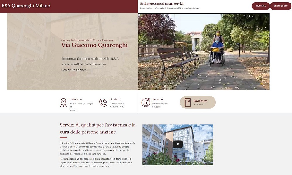 Preview homepage RSA via Quarenghi Coopselios Milano